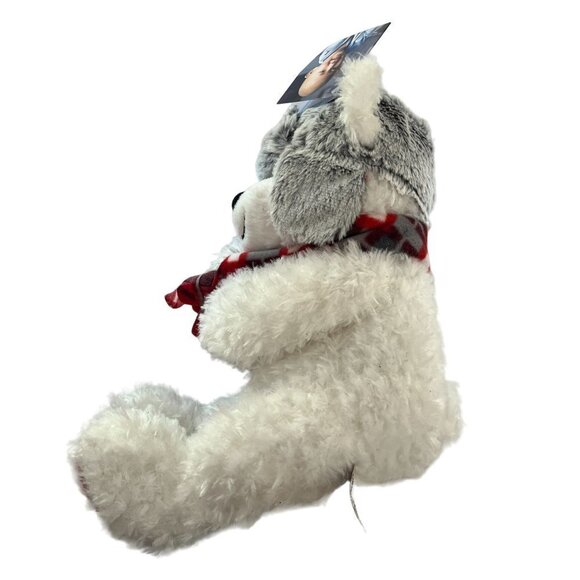 STJUDE White Polar Bear Plush‎ Stuffed Animal Toy Plaid Winter Scarf Size 18" - Picture 2 of 10